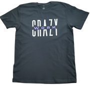 Classic Black T-Shirt With White/Purple Letters Front