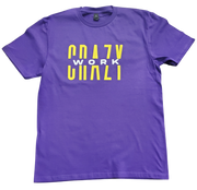 Classic Black T-Shirt With Yellow/Purple Letters Front