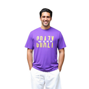 Classic Black T-Shirt With Yellow/Purple Letters Front