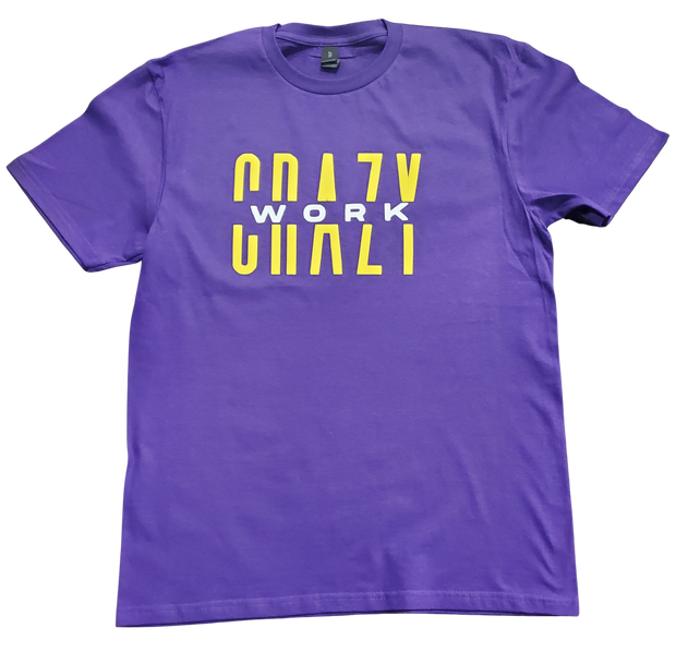 Classic Black T-Shirt With Yellow/Purple Letters Front