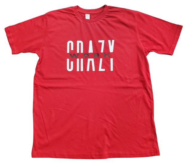 Classic Red T-Shirt With White/Black Letters Front