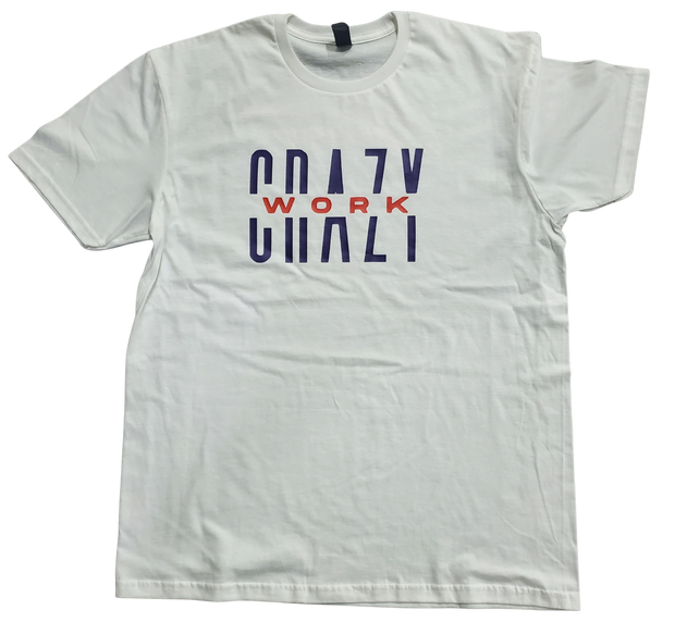Classic White T-Shirt With Purple/Orange Letters Front