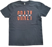 Classic Black T-Shirt With Orange/White Letters Front