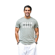 Classic Grey T-Shirt With White/Black Letters Front