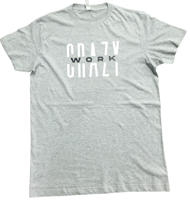 Classic Grey T-Shirt With White/Black Letters Front
