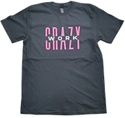 Classic Black T-Shirt With Pink/White Letters Front