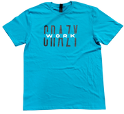 Classic Aqua Blue T-Shirt With Black/White Letters Front