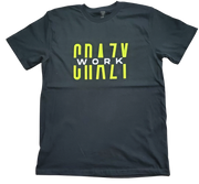 Classic Black T-Shirt With Lime Green/White Letters Front