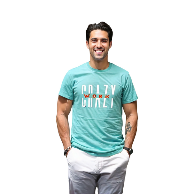 Classic Teal T-Shirt With White/Orange Letters Front