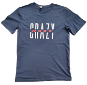 Classic Navy Blue T-Shirt With White/Red Letters Front