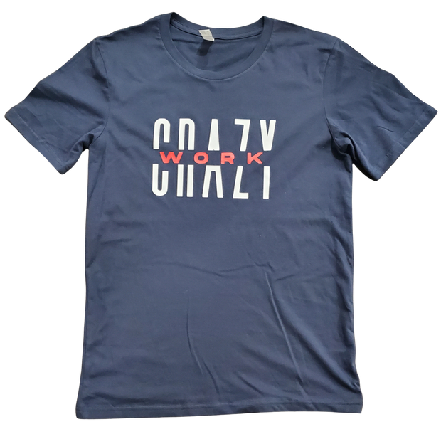 Classic Navy Blue T-Shirt With White/Red Letters Front