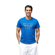 Classic Royal Blue T-Shirt With Black/White Letters Front