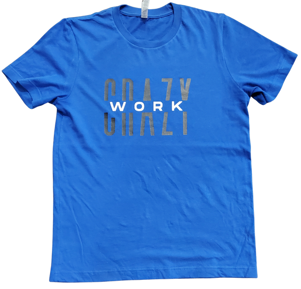 Classic Royal Blue T-Shirt With Black/White Letters Front