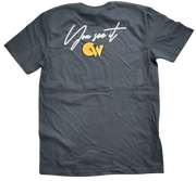 Classic Back T-Shirt With Yellow/White Letters Front