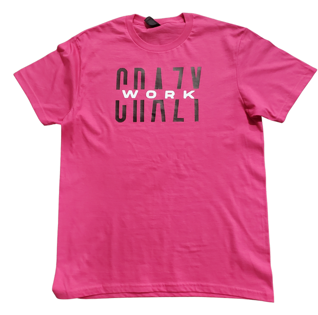 Classic Pink T-Shirt With Black/White Letters Front