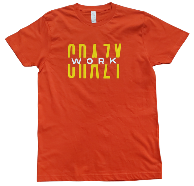 Classic Orange T-Shirt With Yellow/White Letters Front