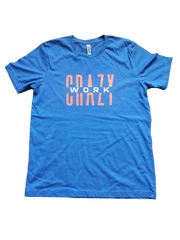 Classic Navy Blue T-Shirt With Orange/White Letters Front