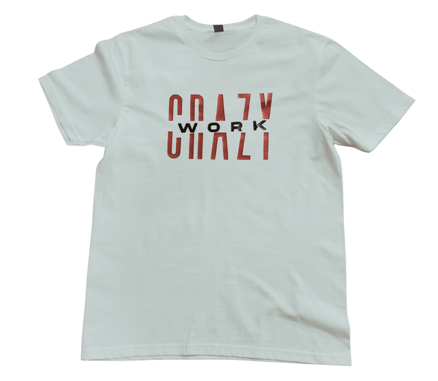 Classic White T-Shirt With Red/Black Letters Front