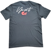 Classic Black T-Shirt With Red/White Letters Front