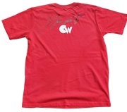 Classic Red T-Shirt With White/Black Letters Front