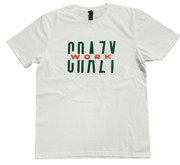 Classic White T-Shirt With Green/Orange Letters Front
