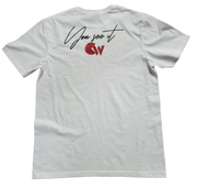 Classic White T-Shirt With Red/Black Letters Front