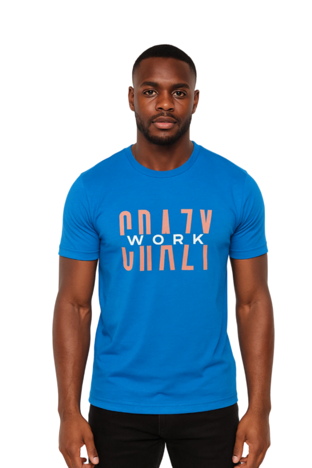 CRAZY WORK Tee – Blue