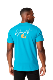 CRAZY WORK Tee – Aqua Blue