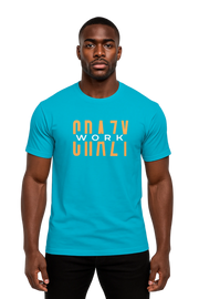 CRAZY WORK Tee – Aqua Blue