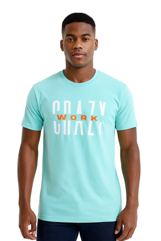 Classic Teal T-Shirt With White/Orange Letters Front