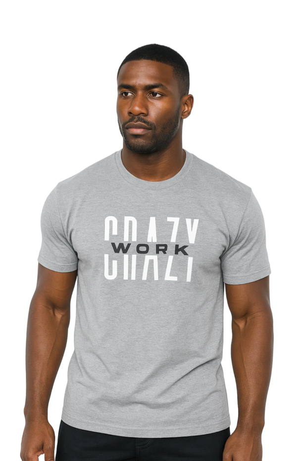 CRAZY WORK Tee – Grey