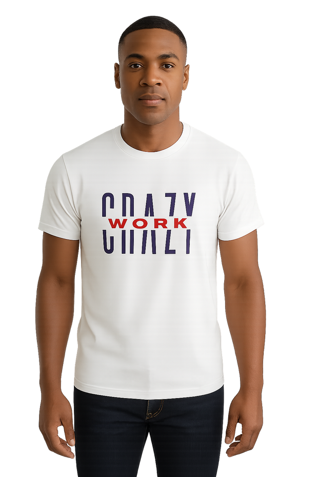 CRAZY WORK Tee – White