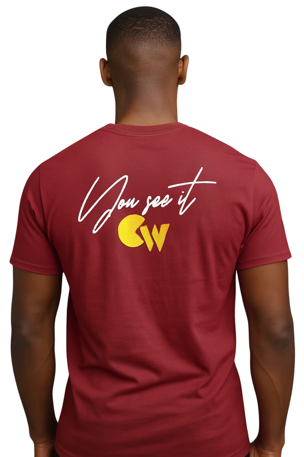 CRAZY WORK Tee – Burgundy