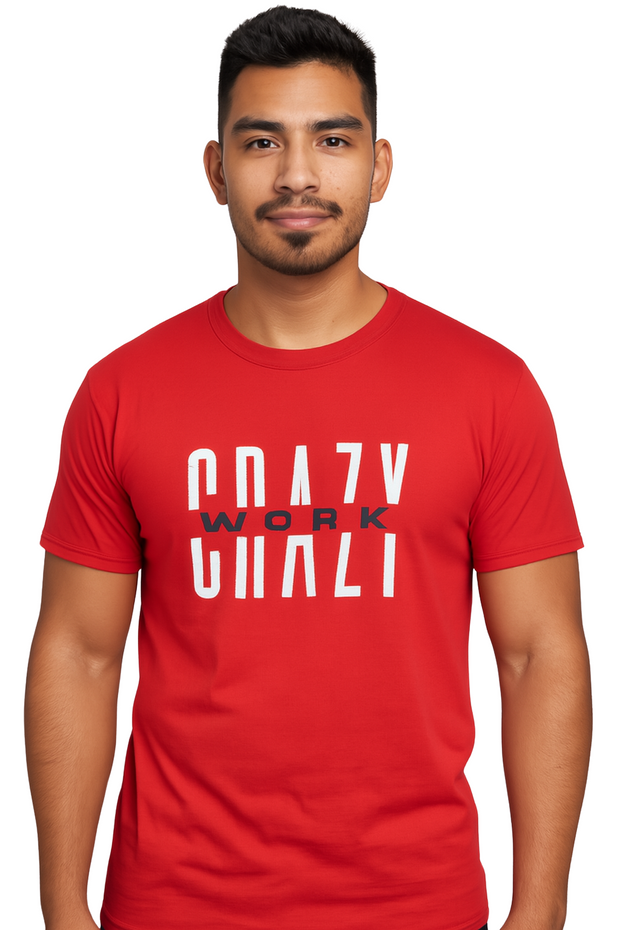 CRAZY WORK Tee – Red