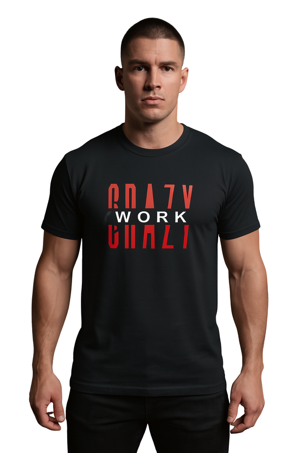 CRAZY WORK Tee – Black