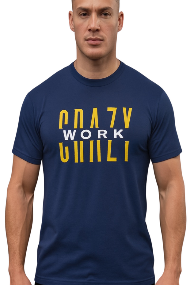 CRAZY WORK Tee – Navy Blue
