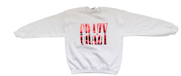 Limited Edition White Sweater W/ Red Foil Print