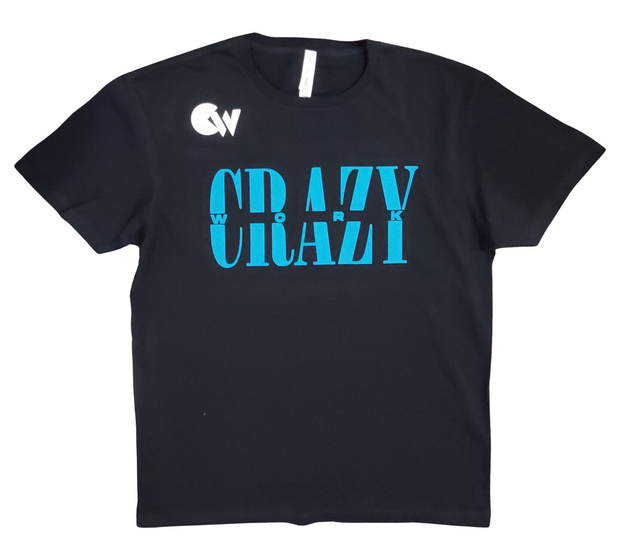 Classic Black T-Shirt With Teal Letters